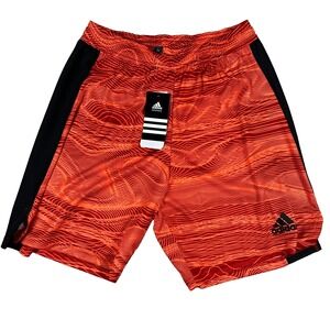 Adidas Mens M Orange Primeblue Soccer Sports Training Athletic Shorts NWT‎